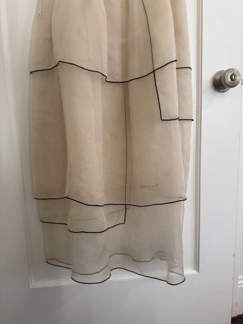 Kamperett organza midi dress (ivory, XS) - Picture 5 of 6